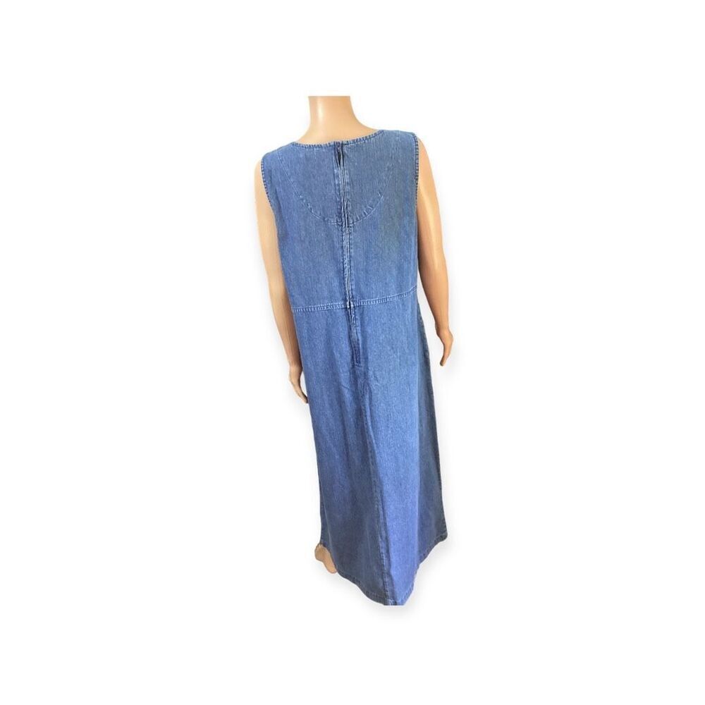 Christopher & Banks Denim Sleeveless Maxi Dress L - Picture 2 of 9